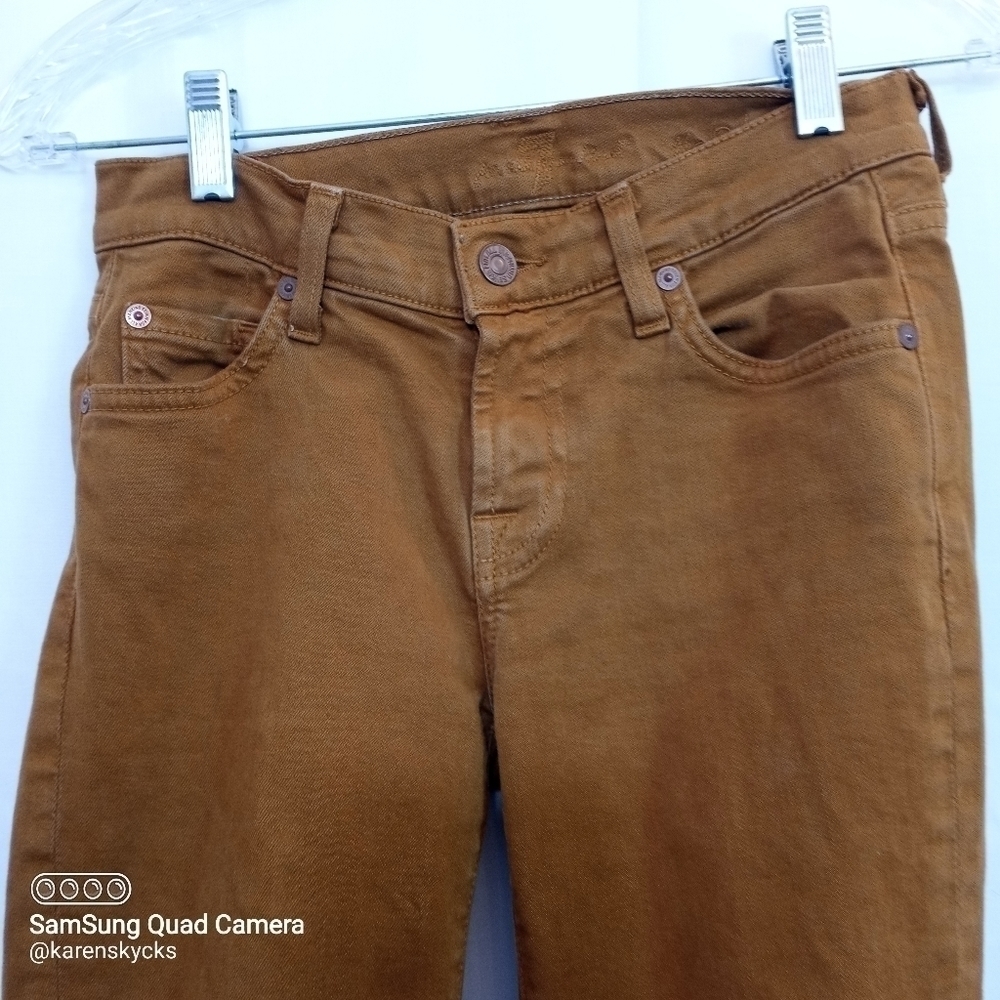 7 For All Mankind Golden Brown Skinny Jeans Women's Size 24"